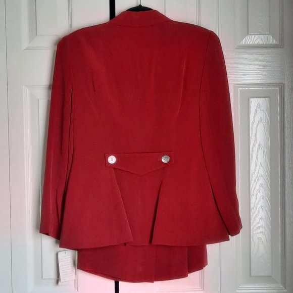 HP⭐ Jones New York Petite 2-Piece Silk Cinnamon / Rust Dress Suit Size 8P - Picture 3 of 11